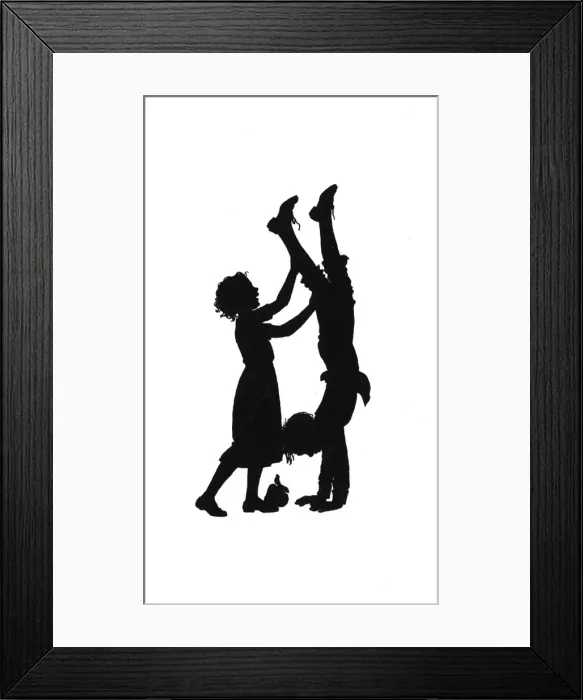 Framed Print : Susan helps Dunderpate walk on his hands Framed Print : Susan helps Dunderpate walk on his hands