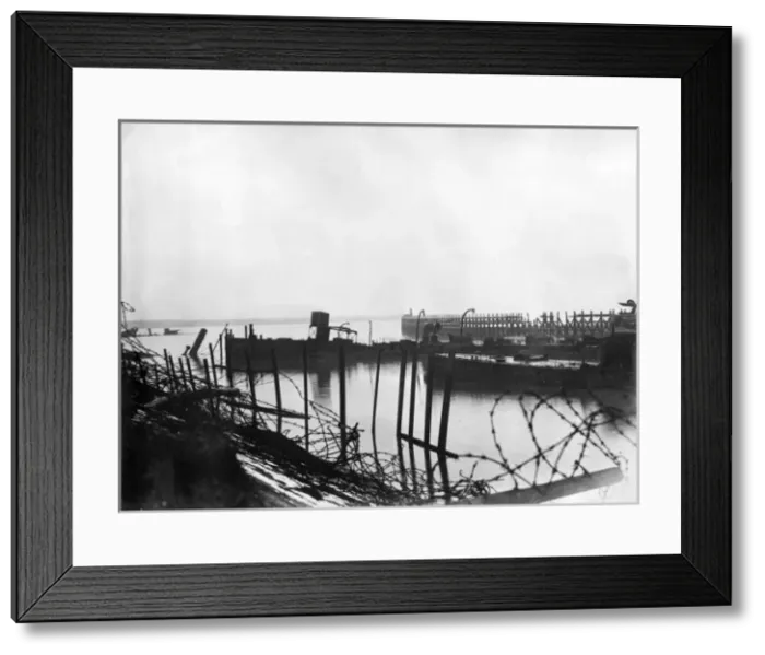 Framed Print : View of Bruges Canal, Zeebrugge, Belgium, post-WW1 Framed Print : View of Bruges Canal, Zeebrugge, Belgium, post-WW1