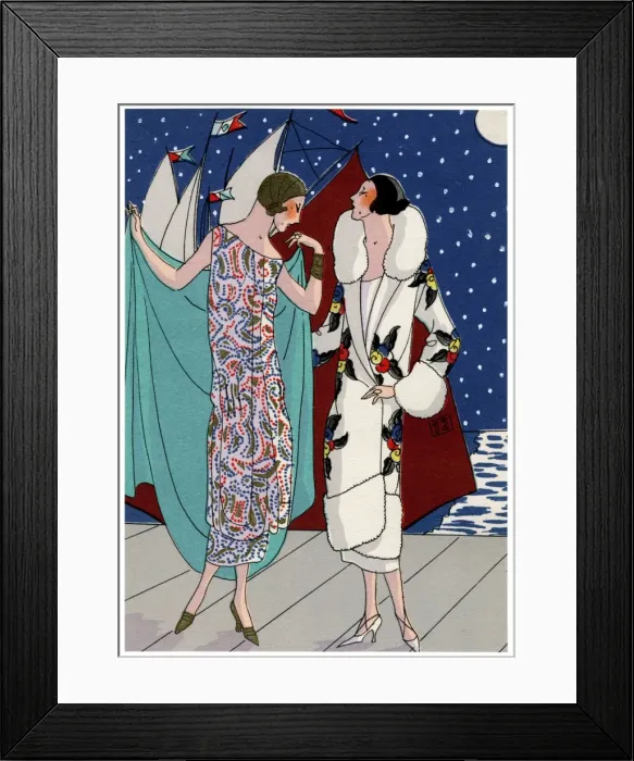 Framed Print : Two ladies in evening outfits by Jenny and Bernard Framed Print : Two ladies in evening outfits by Jenny and Bernard