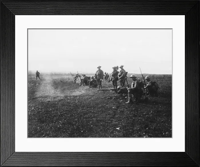 Framed Print : Australian infantry opposite Hindenburg Line, France, WW1 Framed Print : Australian infantry opposite Hindenburg Line, France, WW1