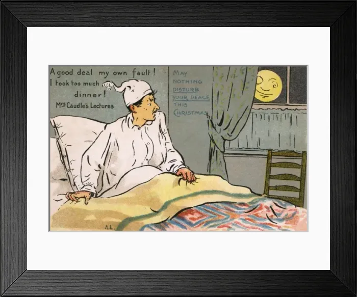 Framed Print : Overeating leads to disturbed sleep at Christmas Framed Print : Overeating leads to disturbed sleep at Christmas