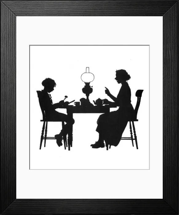 Framed Print : Dunderpate and his mother at the supper table Framed Print : Dunderpate and his mother at the supper table