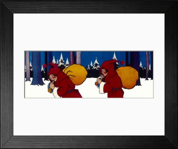 Framed Print : Decorative Christmas frieze - Santas helpers Framed Print : Decorative Christmas frieze - Santas helpers