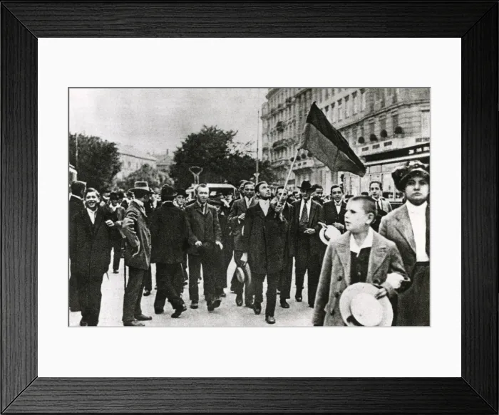 Framed Print : Street scene in Austria after assassination in Sarajevo Framed Print : Street scene in Austria after assassination in Sarajevo