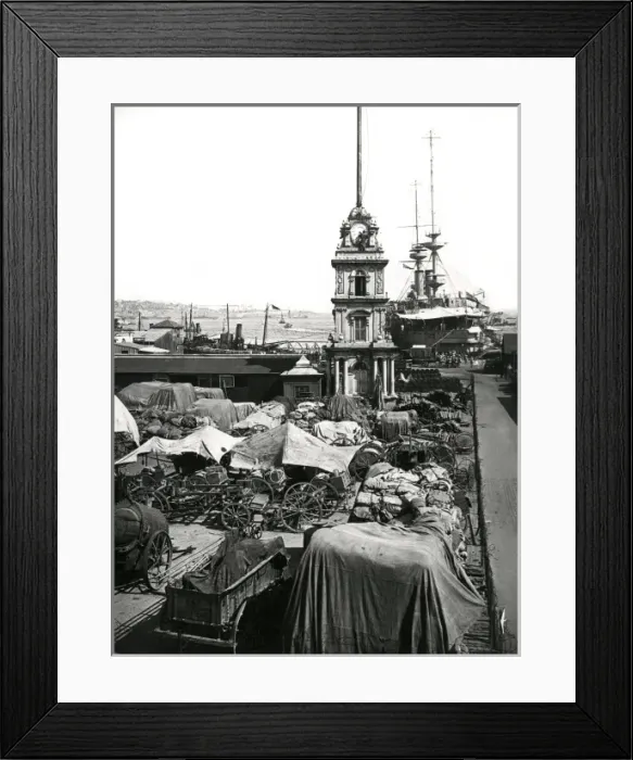 Framed Print : View of the Arsenal, Constantinople, with HMS Caesar Framed Print : View of the Arsenal, Constantinople, with HMS Caesar