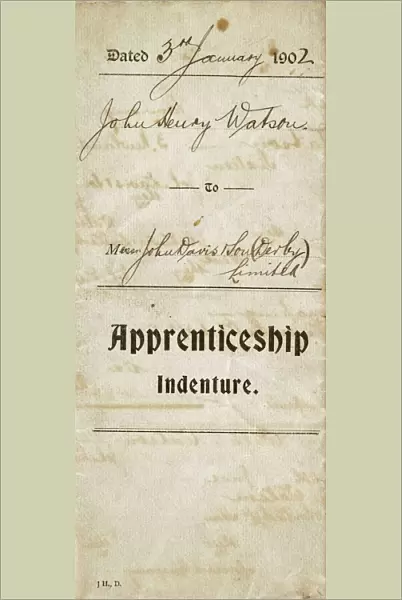 Front cover, Apprenticeship Indenture
