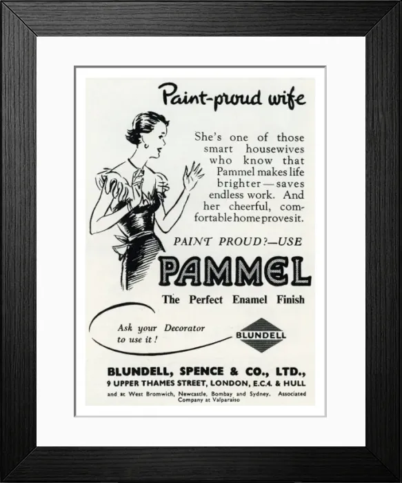 Framed Print : Pammel paint advertisement, 1950s Framed Print : Pammel paint advertisement, 1950s