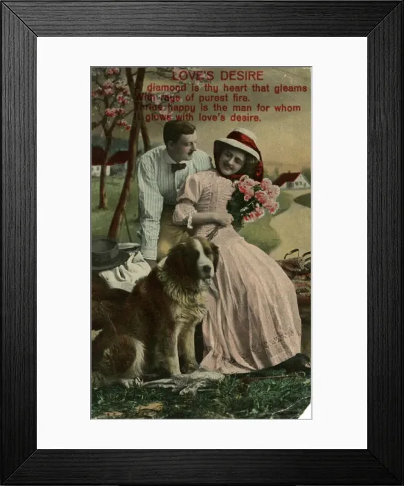 Framed Print : Loves Desire -- a couple with their dog Framed Print : Loves Desire -- a couple with their dog