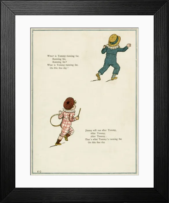 Framed Print : Two boys running Framed Print : Two boys running