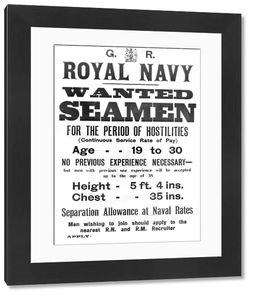 British Royal Navy recruitment poster, WW1