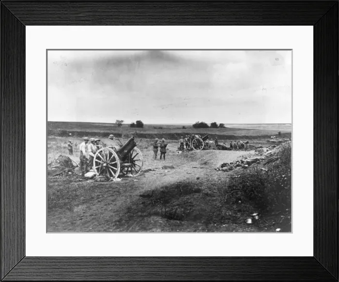 Framed Print : Australian artillery near Hamel, France, WW1 Framed Print : Australian artillery near Hamel, France, WW1