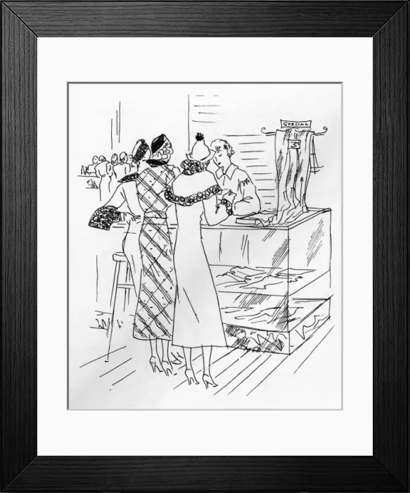 Framed Print : Clothes shopping, 1935 Framed Print : Clothes shopping, 1935