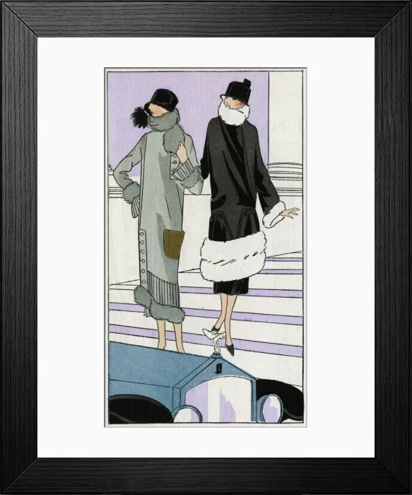 Framed Print : Two ladies in coats designed by Drecoll and Jenny Framed Print : Two ladies in coats designed by Drecoll and Jenny