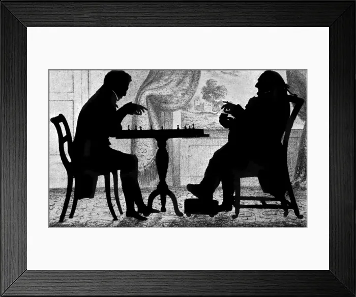 Framed Print : Silhouette of a chess game Framed Print : Silhouette of a chess game