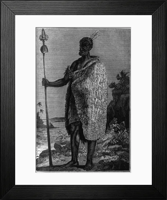 Framed Print : New Zealand chief with spear Framed Print : New Zealand chief with spear