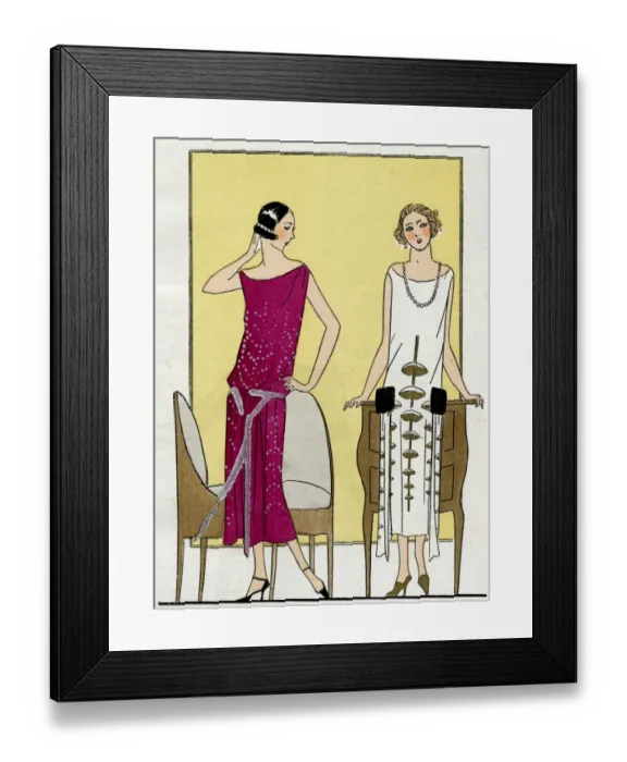 Framed Print : Two young ladies in dresses by Jeanne Lanvin Framed Print : Two young ladies in dresses by Jeanne Lanvin