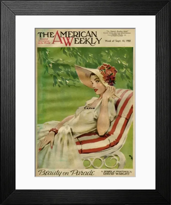 Framed Print : David Wright woman in a garden Framed Print : David Wright woman in a garden