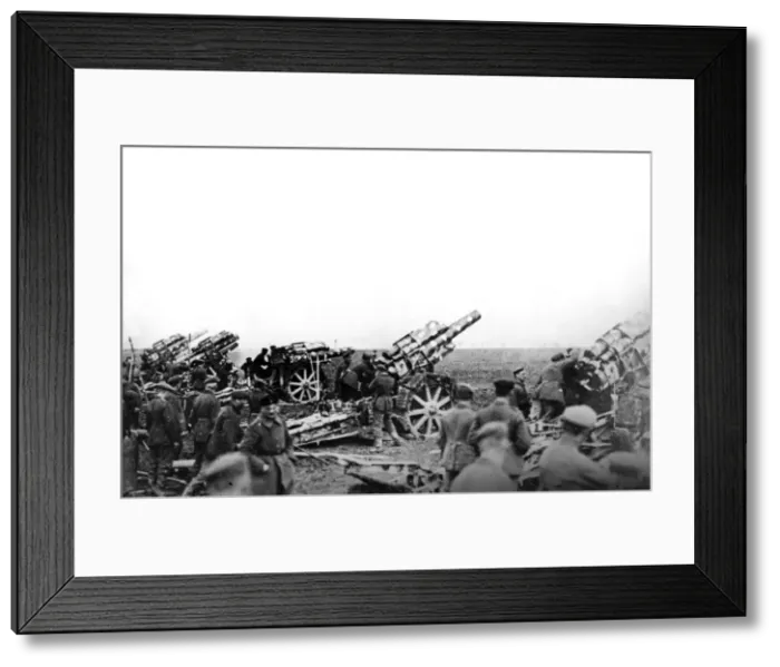 Framed Print : German 21cm long mortar howitzer guns, WW1 Framed Print : German 21cm long mortar howitzer guns, WW1