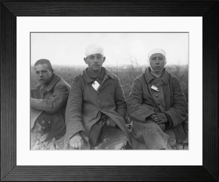 Framed Print : Three German prisoners of war, WW1 Framed Print : Three German prisoners of war, WW1