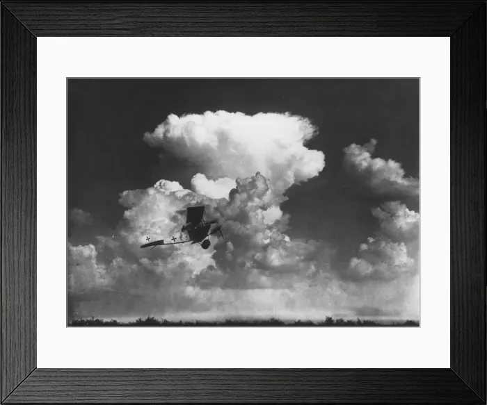 Framed Print : German Albatros C. X plane above Marimbois airfield, WW1 Framed Print : German Albatros C. X plane above Marimbois airfield, WW1