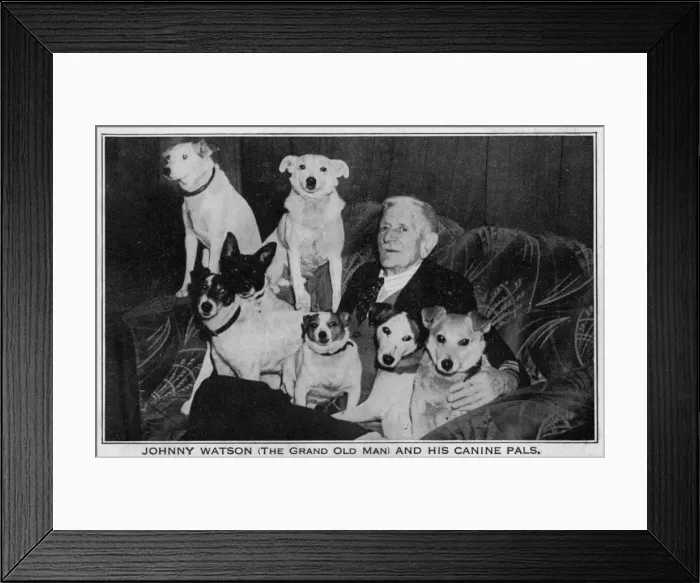 Framed Print : Johnny Watson and his canine pals Framed Print : Johnny Watson and his canine pals