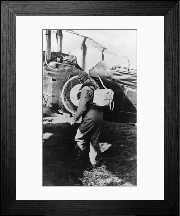 Framed Print : British pilot getting into his plane, WW1 Framed Print : British pilot getting into his plane, WW1