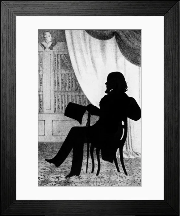 Framed Print : Portrait of the silhouette artist, August Edouart Framed Print : Portrait of the silhouette artist, August Edouart