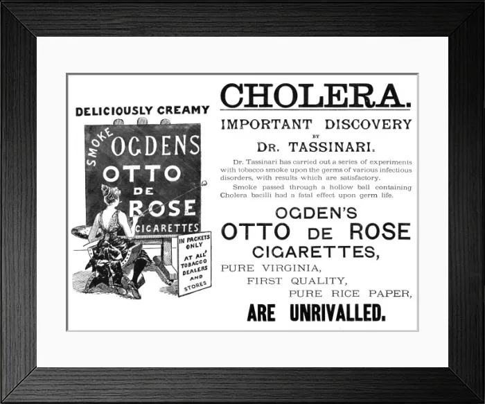 Framed Print : Cigarette cholera cure Framed Print : Cigarette cholera cure