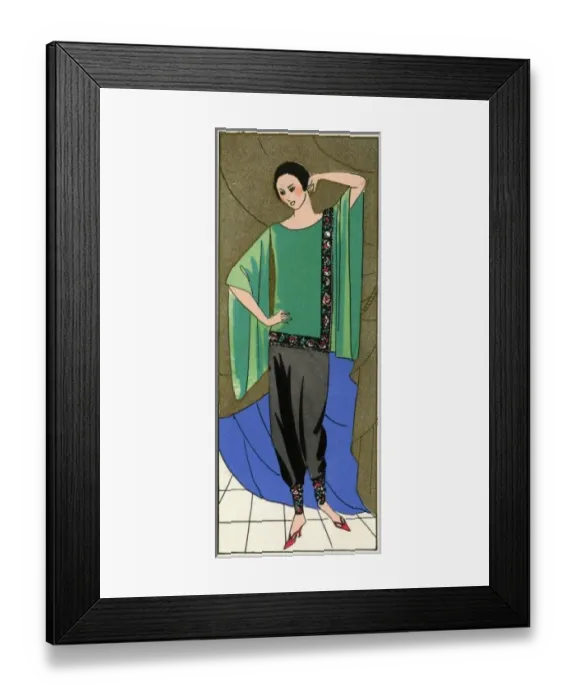 Framed Print : Fashionable young lady in outfit by Molyneux Framed Print : Fashionable young lady in outfit by Molyneux