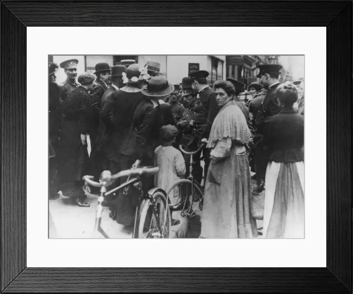 Framed Print : French people give directions to lost British soldier, WW1 Framed Print : French people give directions to lost British soldier, WW1