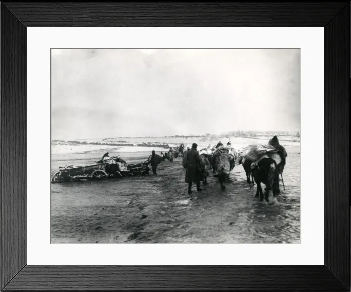 Framed Print : Serbian troops retreating near Scutari, WW1 Framed Print : Serbian troops retreating near Scutari, WW1