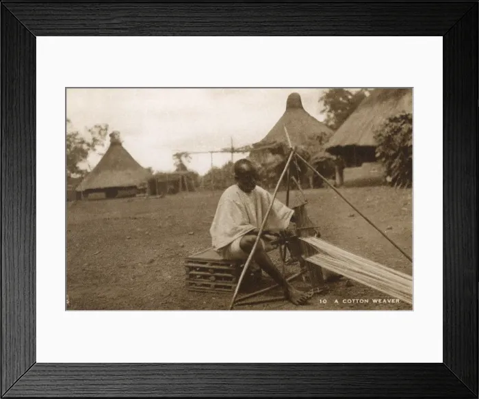 Framed Print : Sierra Leone, West Africa - A Cotton Weaver Framed Print : Sierra Leone, West Africa - A Cotton Weaver