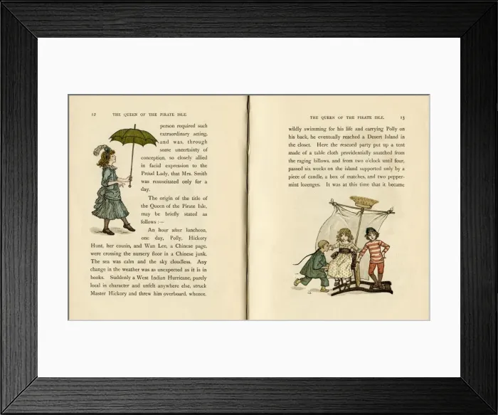 Framed Print : Two illustrations, The Queen of the Pirate Isle Framed Print : Two illustrations, The Queen of the Pirate Isle