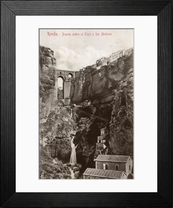 Framed Print : Ronda, Spain - Bridge over the Tagus and the Mills Framed Print : Ronda, Spain - Bridge over the Tagus and the Mills