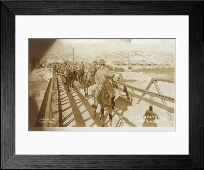 Framed Print : US Troops crossing Rio Grande into Mexico Framed Print : US Troops crossing Rio Grande into Mexico