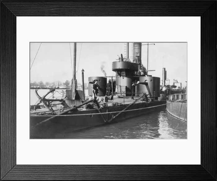 Framed Print : Austrian or German ship in harbour, WW1 Framed Print : Austrian or German ship in harbour, WW1