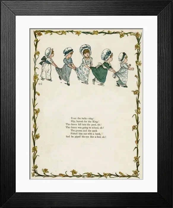Framed Print : Five little girls dancing Framed Print : Five little girls dancing