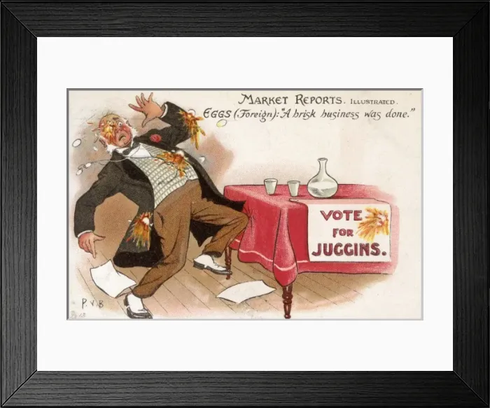 Framed Print : Politician pelted with rotten eggs Framed Print : Politician pelted with rotten eggs