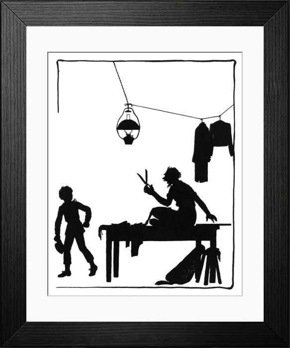 Framed Print : Dunderpate speaks to the tailor