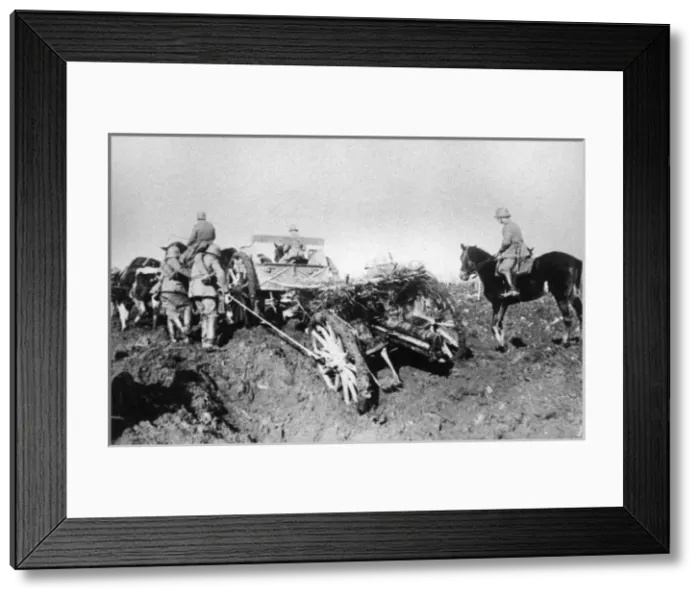 Framed Print : German gunners moving 77mm field guns, WW1 Framed Print : German gunners moving 77mm field guns, WW1