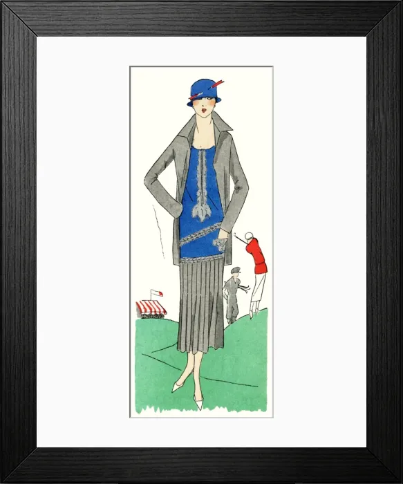 Framed Print : Young lady in grey and blue outfit by Bernard Framed Print : Young lady in grey and blue outfit by Bernard