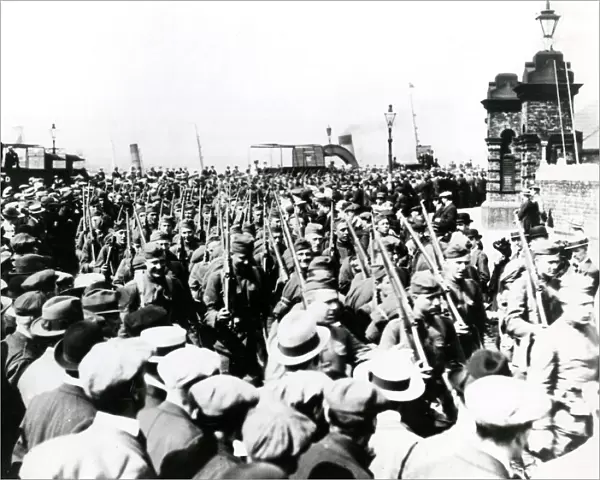 American troops marching through Liverpool, WW1
