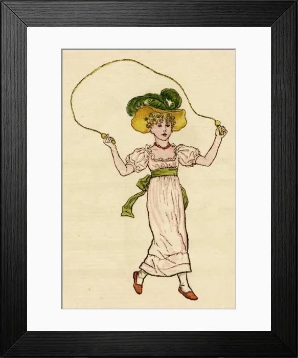Framed Print : Little girl with a skipping rope Framed Print : Little girl with a skipping rope
