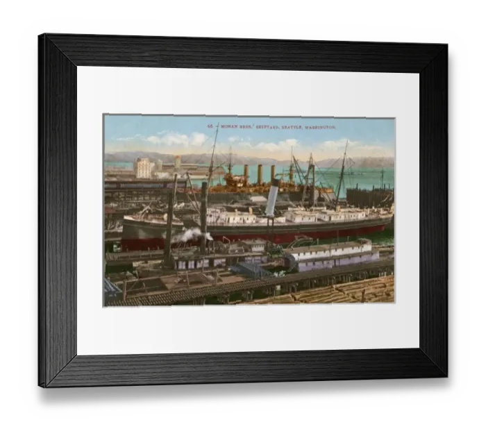 Framed Print : Moran Brothers Shipyard at Seattle Framed Print : Moran Brothers Shipyard at Seattle