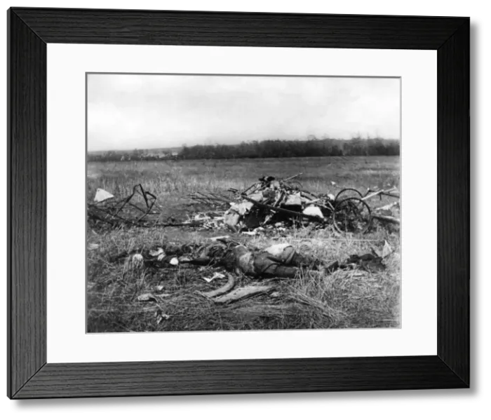Framed Print : German Albatros plane brought down, WW1 Framed Print : German Albatros plane brought down, WW1