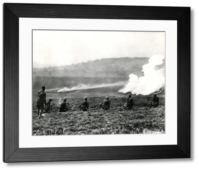 Framed Print : American troops in action near Le Nefour, France, WW1 Framed Print : American troops in action near Le Nefour, France, WW1