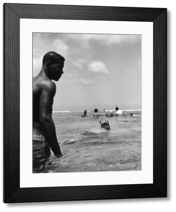 Framed Print : Buccoo Reef Snorkellers Framed Print : Buccoo Reef Snorkellers
