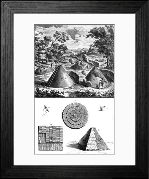 Framed Print : Charcoal France 18th C Framed Print : Charcoal France 18th C
