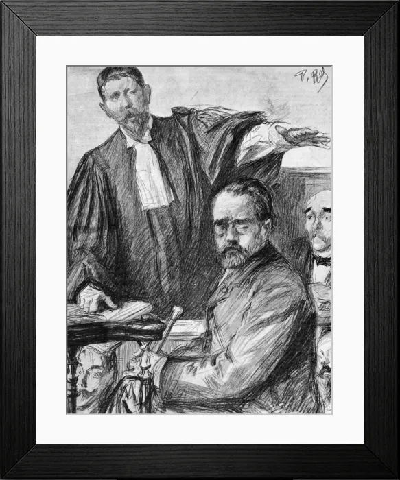 Framed Print : Zola and Maitre Labori Framed Print : Zola and Maitre Labori