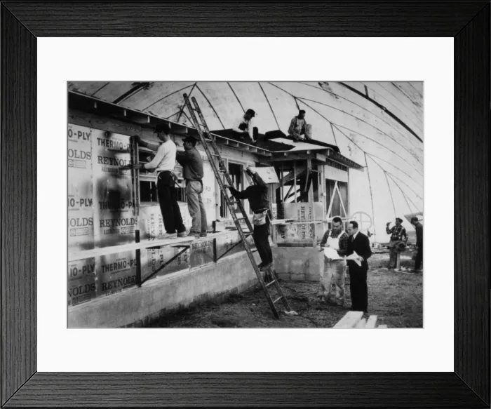 Framed Print : Building an Air Shelter Framed Print : Building an Air Shelter